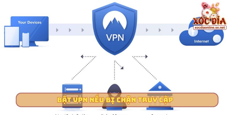 Bật VPN nếu bị chặn truy cập
