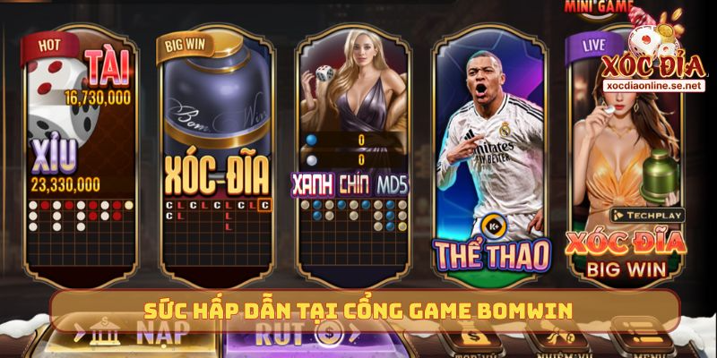 Sức hấp dẫn tại cổng game Bomwin